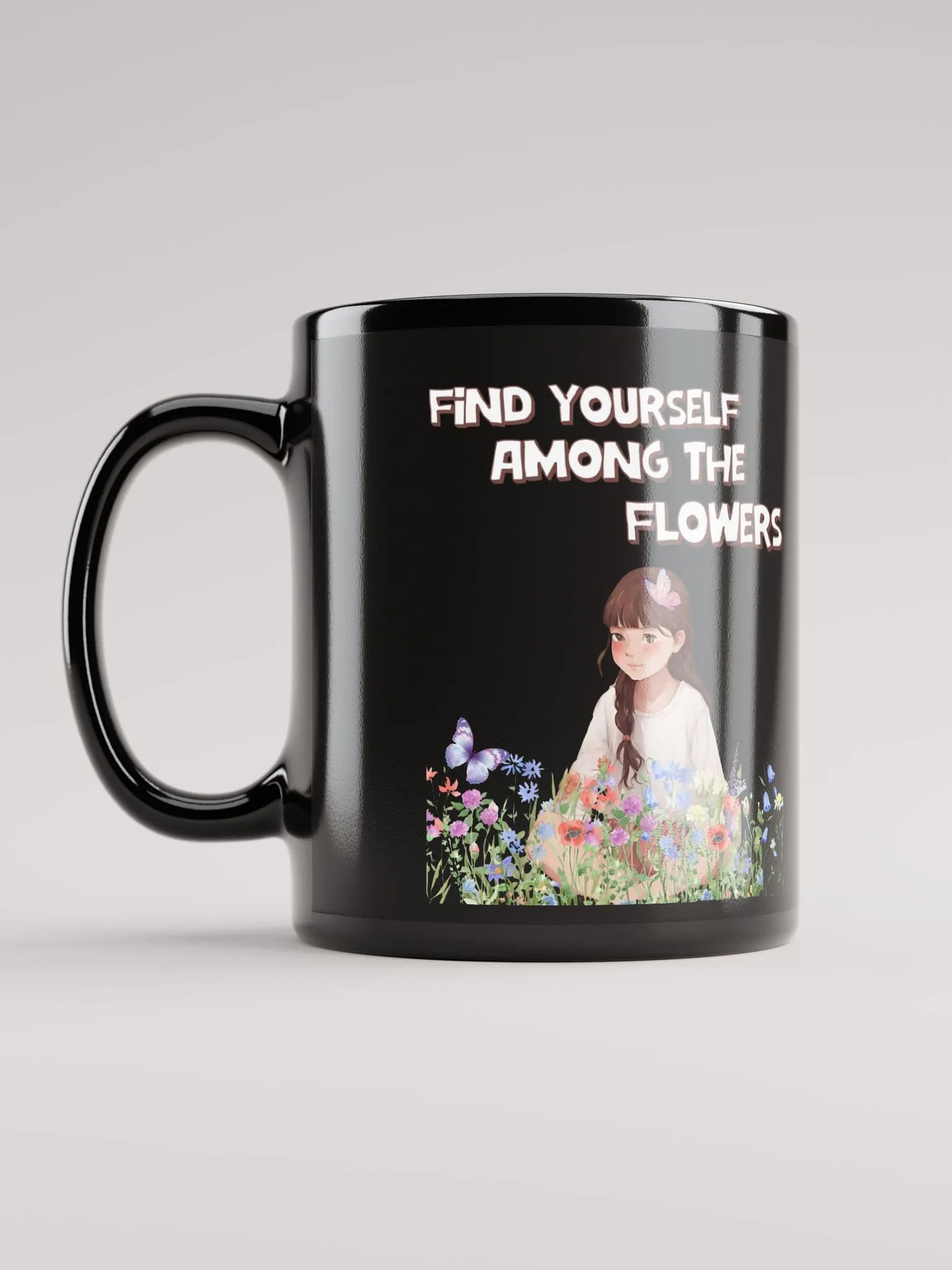 Find Yourself Among The Flowers - Black Mug product image (12)