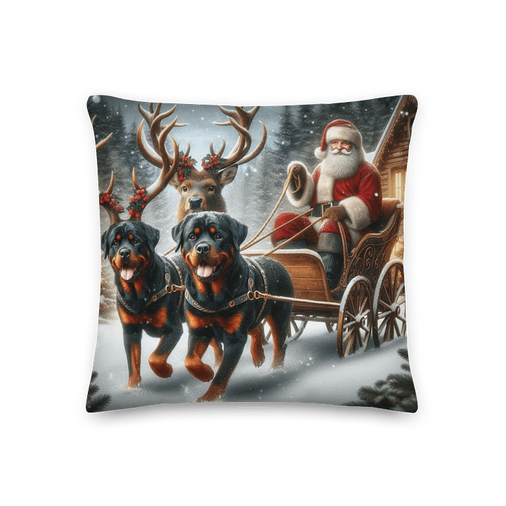 Rottweiler Santa Sleigh Pillow product image (3)