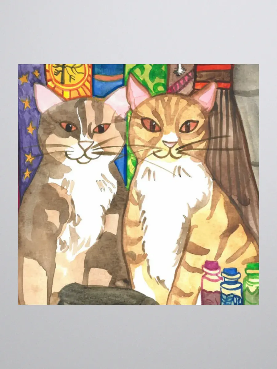 Two Cat Witches Sticker product image (1)