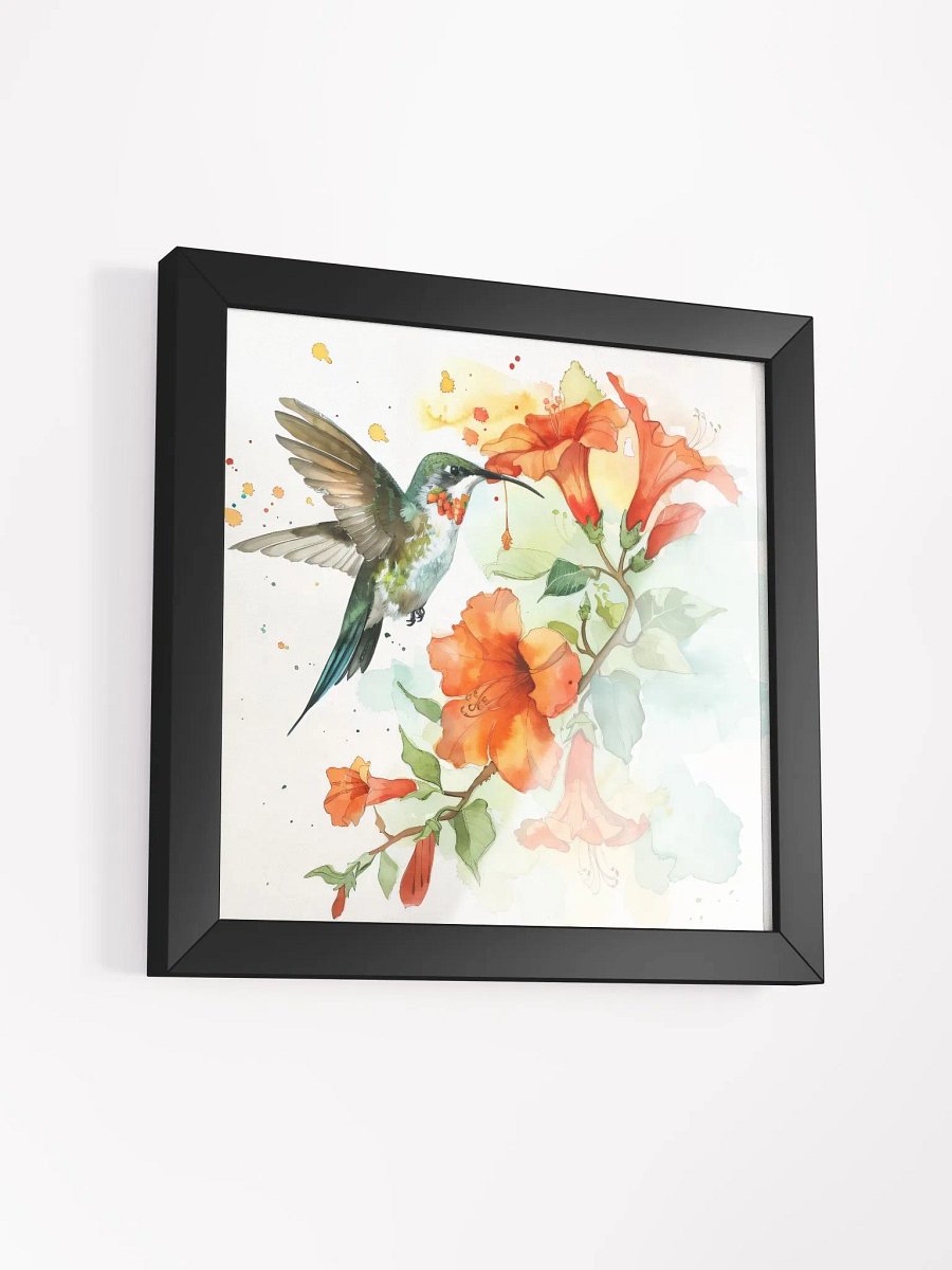 Watercolor & Ink Hummingbird Canvas Art Series #1; Eco-Friendly Matte Poster Art; AI-Generated product image (42)