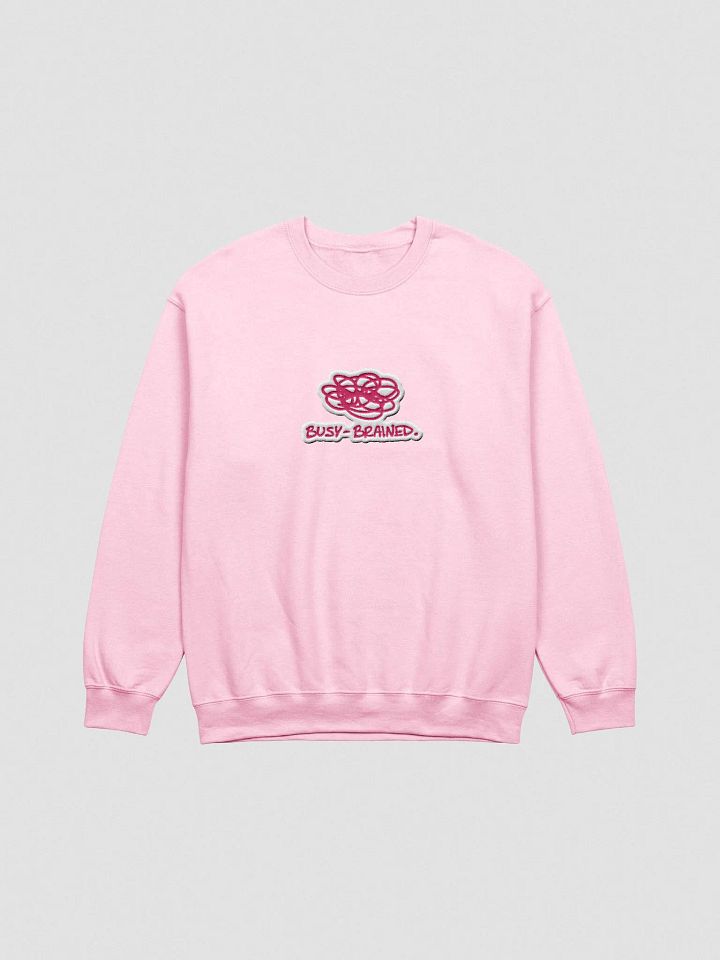 BUSY-BRAINED. (lg. pink bubble design) embroidered crewneck product image (13)