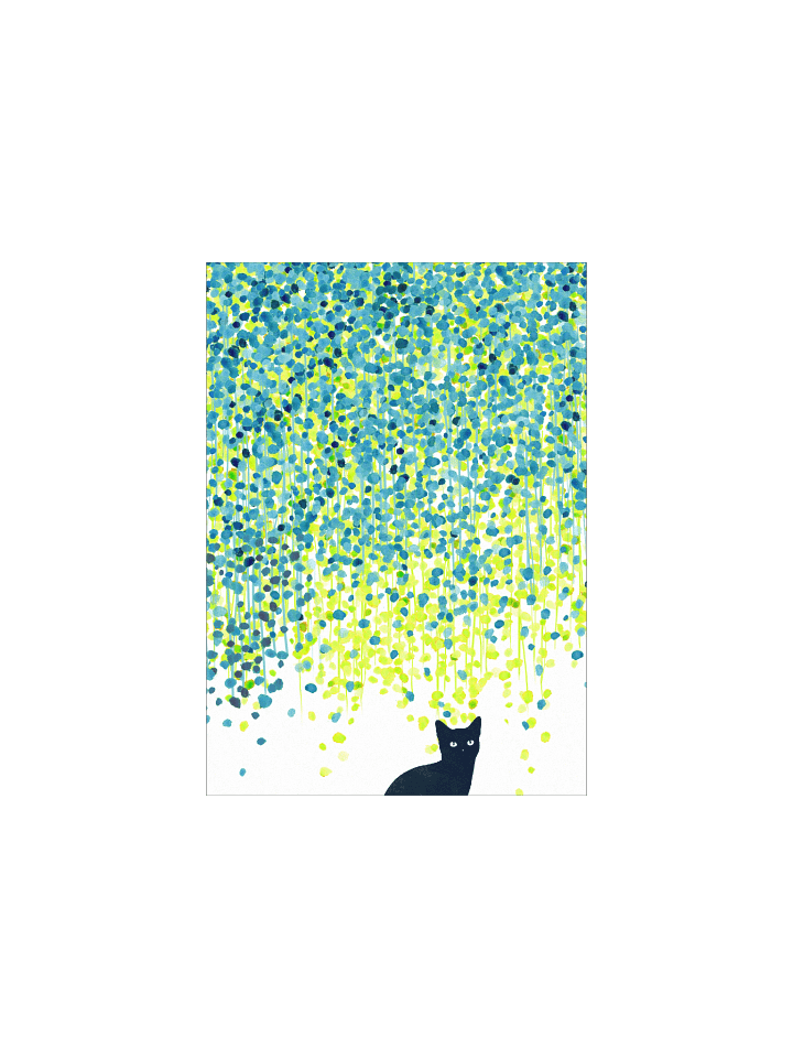 A black cat in the garden art print product image (3)