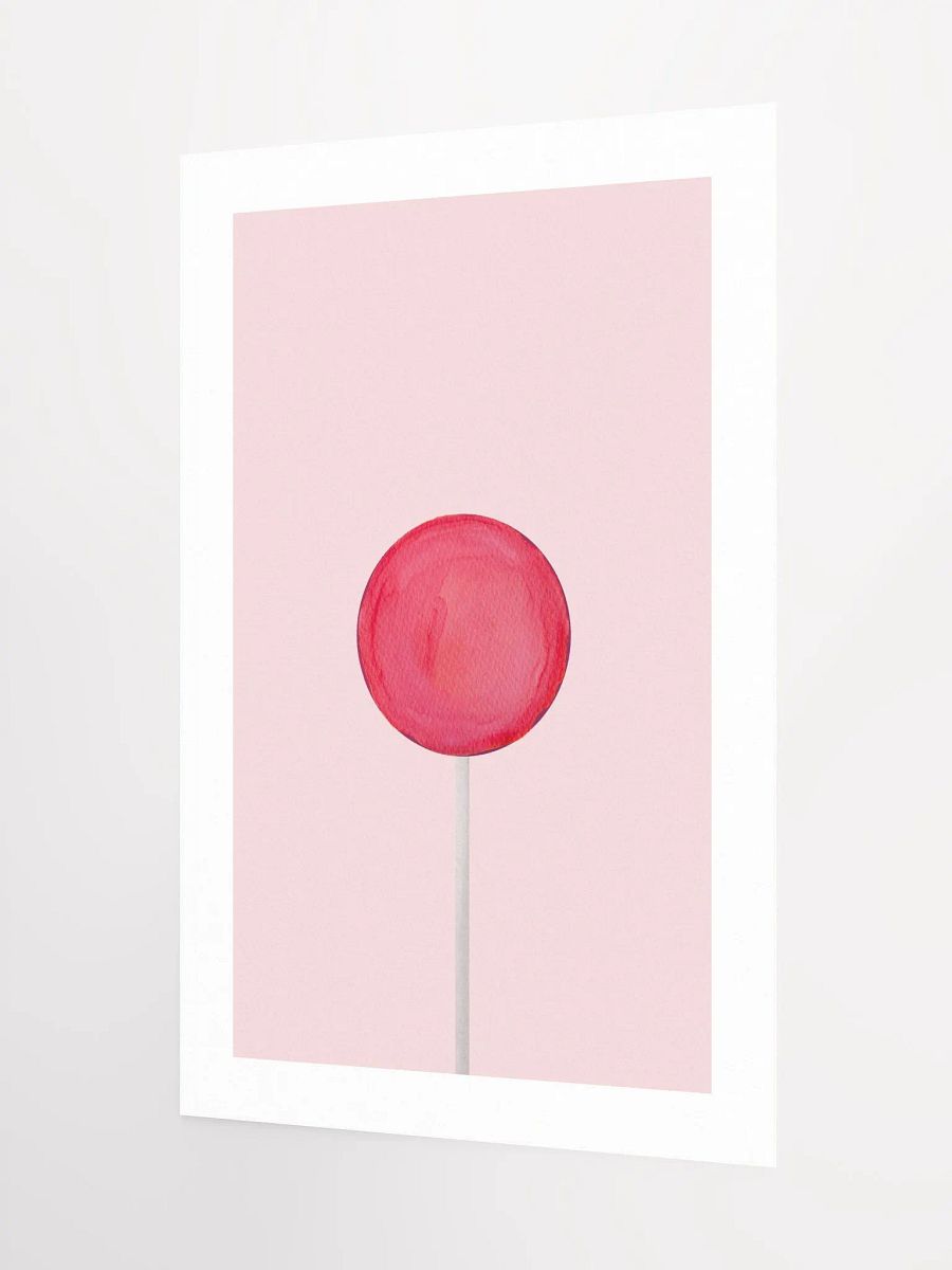 Minimalist Crimson Lollipop on Soft Pink Background Wall Art product image (9)