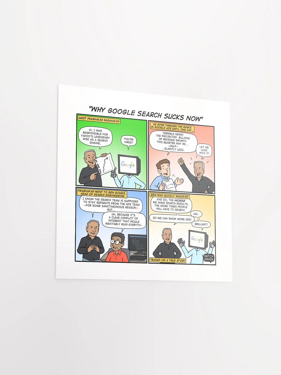 "Why Google search sucks now" poster (10″×10″) product image (3)