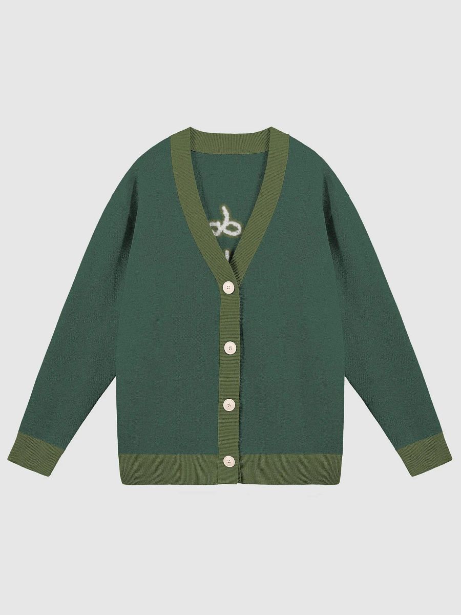 ONE ANOTHER (lg. lined design, duotone green) knitwear cardigan product image (2)