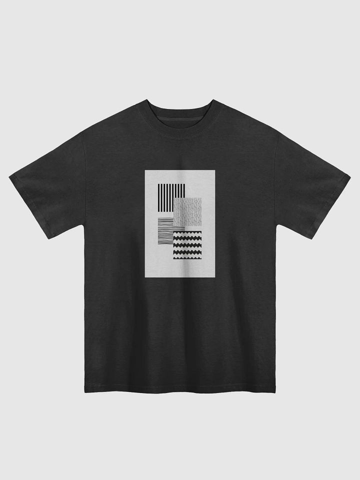 Geometric Monochrome Design on Premium Faded Logo T-Shirt product image (3)