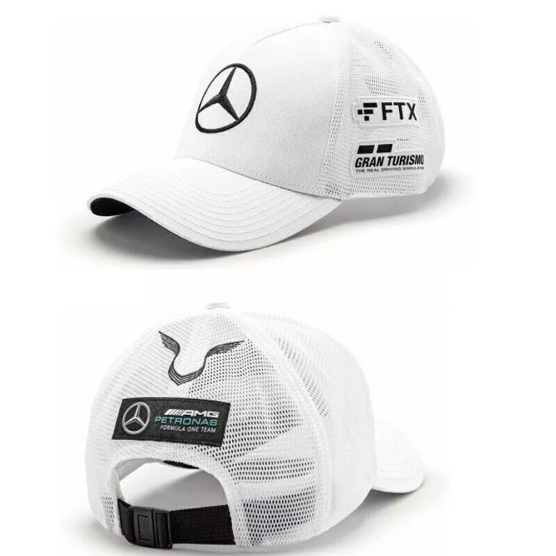 Men's Cap Hat Baseball Adjustable Mercedes Benz AMG Petronas Black/White Solid product image (2)
