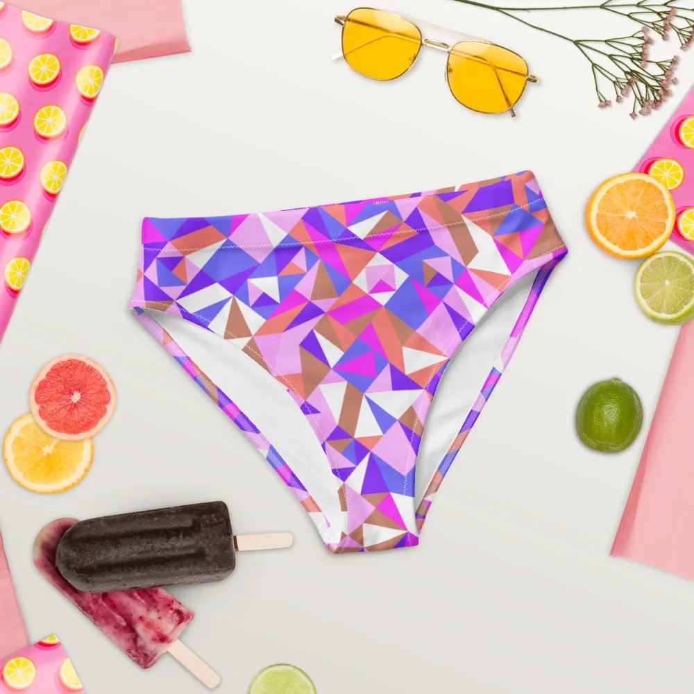 Colorful vector Pattern Design High Waisted Bikini Bottom - v5 product image (5)