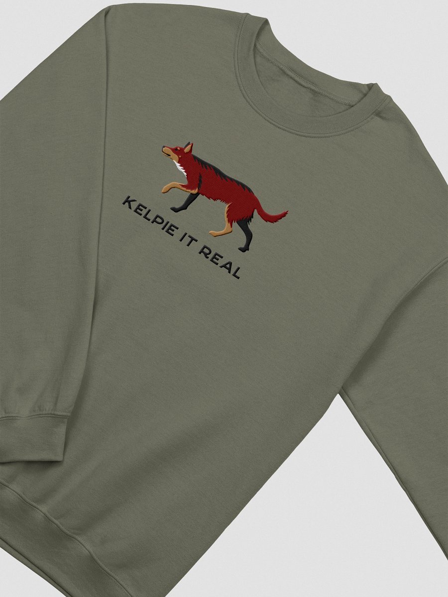 Kelpie It Real Sweatshirt (Embroidered) of an Australian Kelpie(Brown & Tan) product image (14)