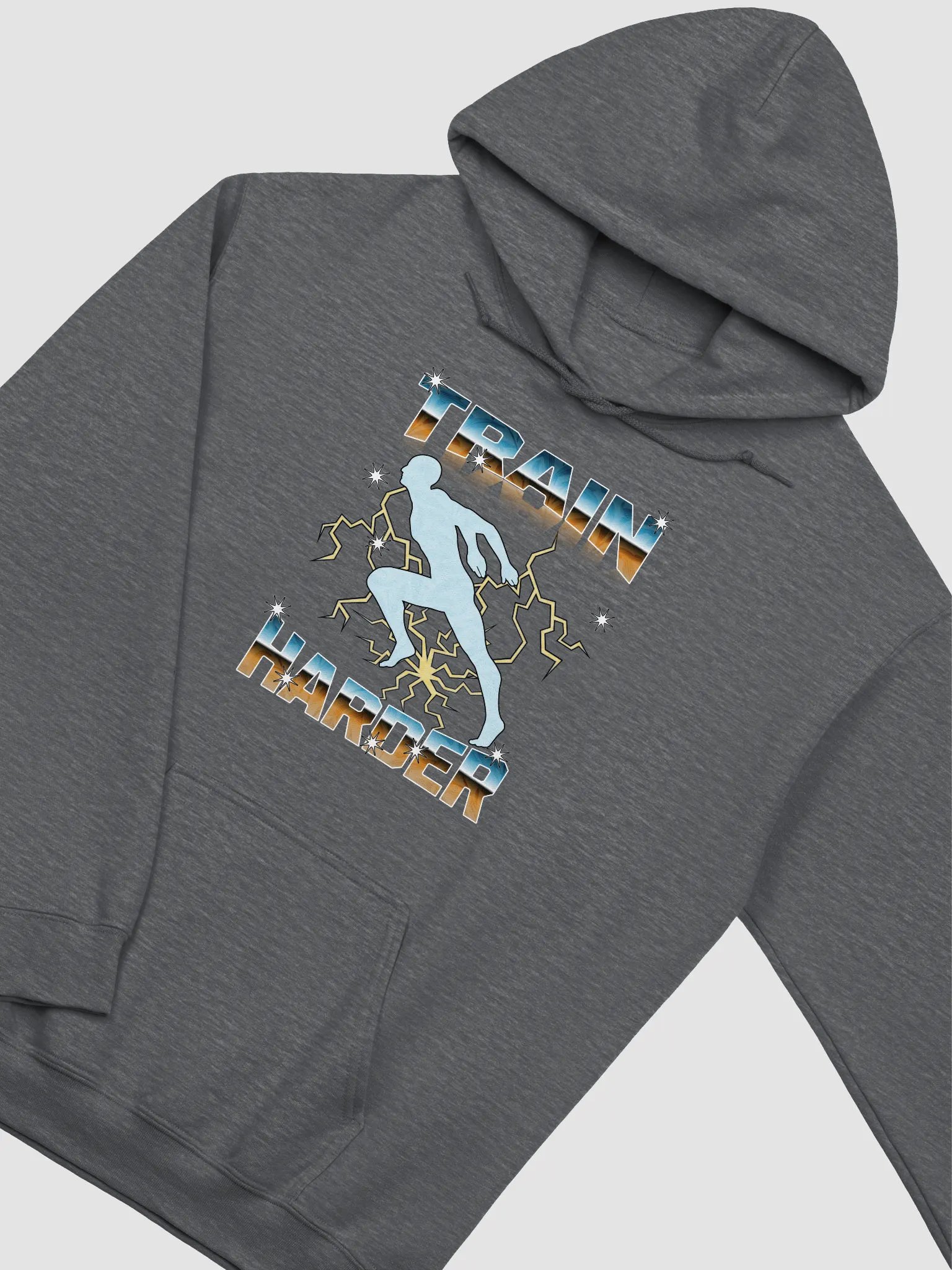 Train Harder Runner Thunder Stride Motivation Hoodie product image (4)
