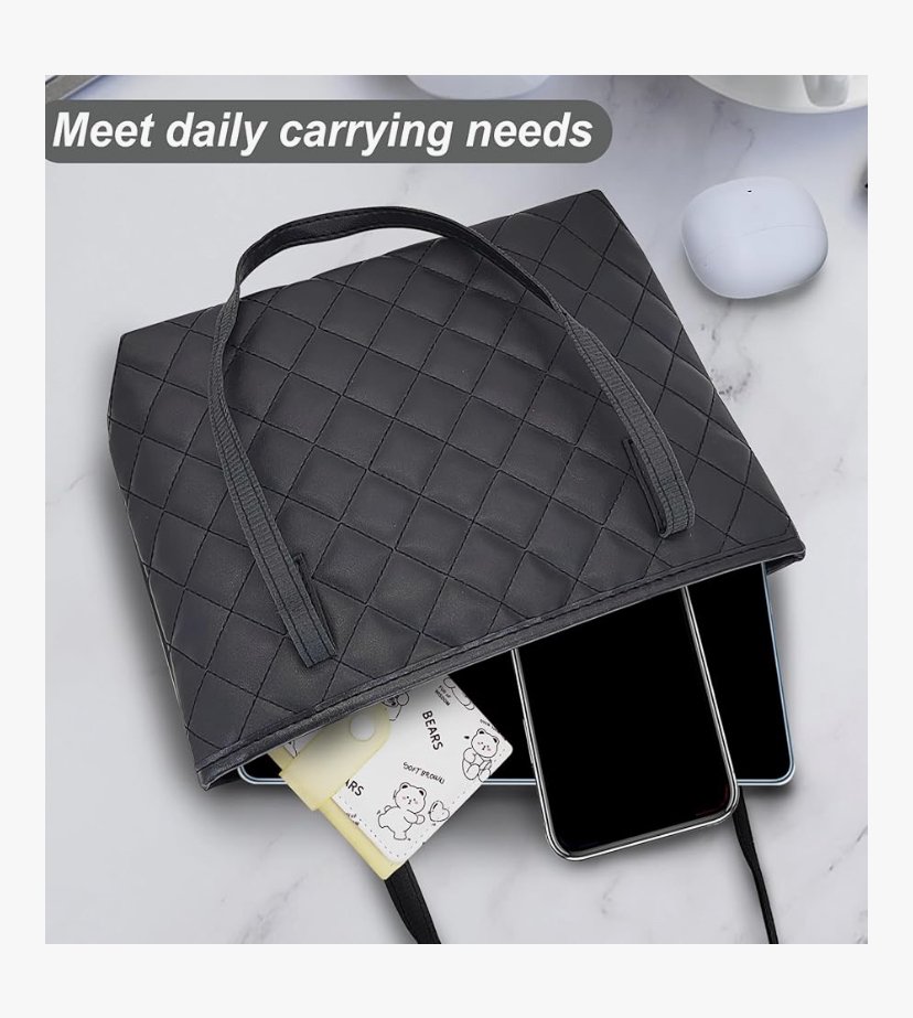 AfitLulu Women’s Waterproof PU Leather Tote Bag with Zipper – Medium Multifunctional Shopping & Shoulder Bag product image (3)