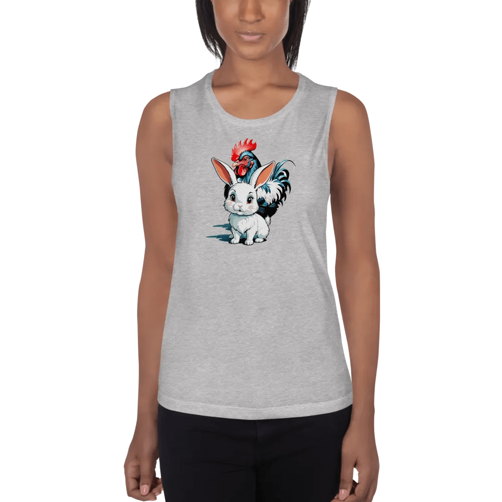 Snow Bunny and Black Cock Flowy Tank product image (13)