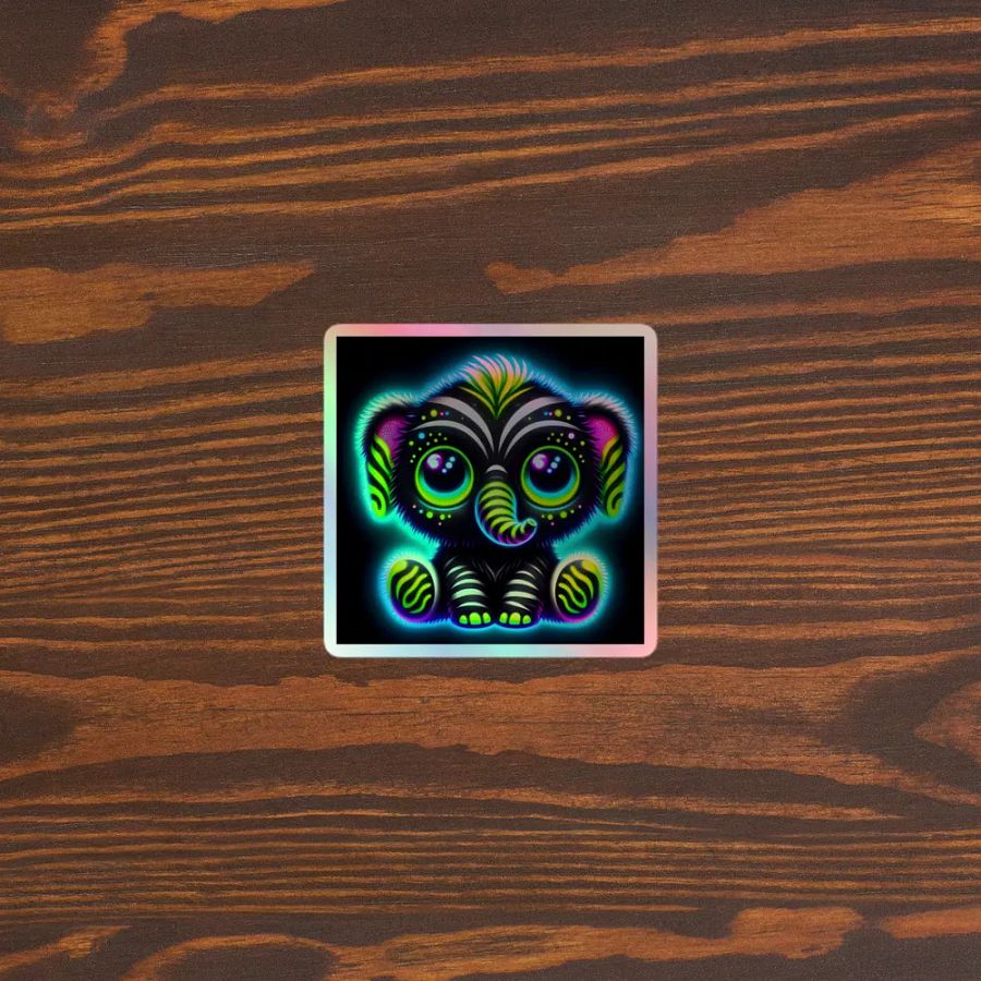 Neon Elephant Dreams Holographic Sticker Sheet product image (5)
