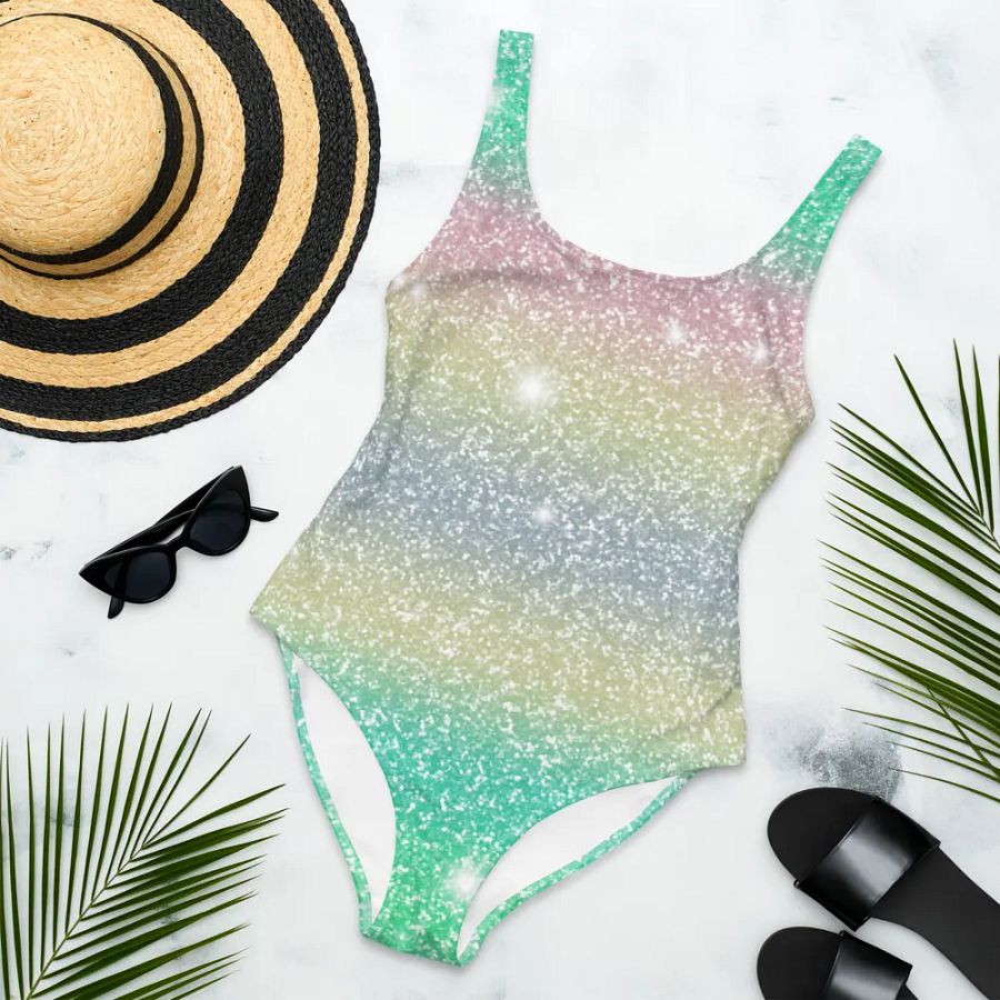 Glitter Unicorn Texture Design One Piece Swimsuit (1) product image (4)