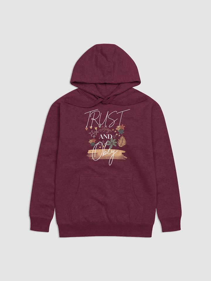 Boho Trust and Obey Hoodie – Neutral Christian Sweatshirt with Cross Back – Cozy Unisex Faith Hoodie by KKacreations product image (1)