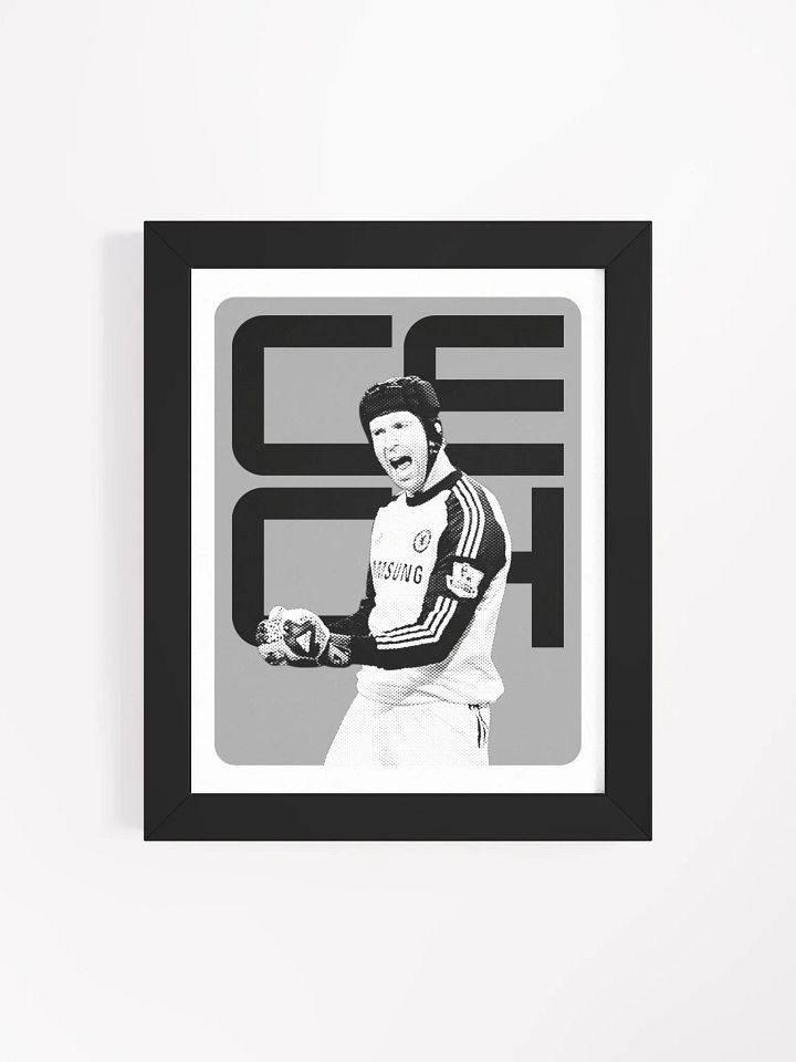 Petr Čech BW Chelsea Name Art Framed Print product image (2)