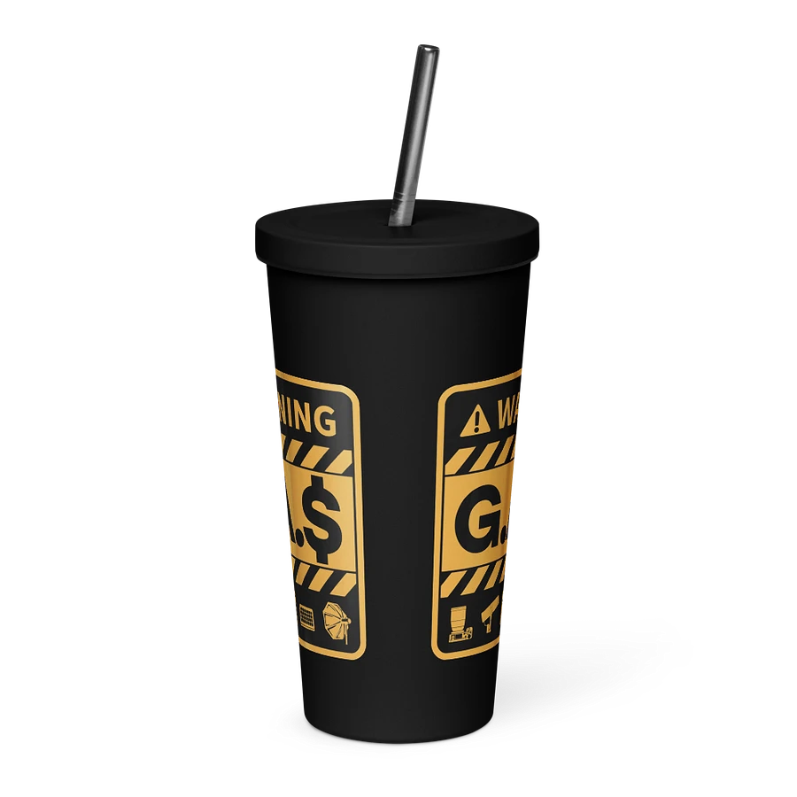 G.A.$. Warning Tumbler With Straw product image (2)