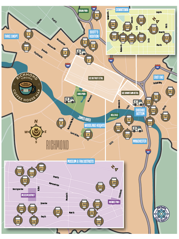 Richmond 2025 Coffee House Map - Instant Digital Download product image (2)