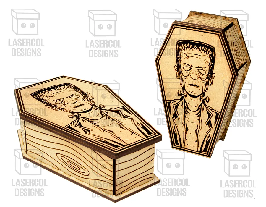 Halloween Coffin Box Set 2 (2 Sizes) - Laser Cut Files product image (2)