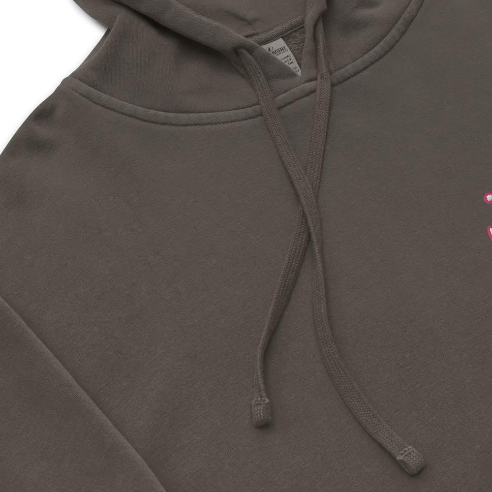 *not* mentally linear (L.C. pink bubble design 2) embroidered pigment hoodie product image (8)