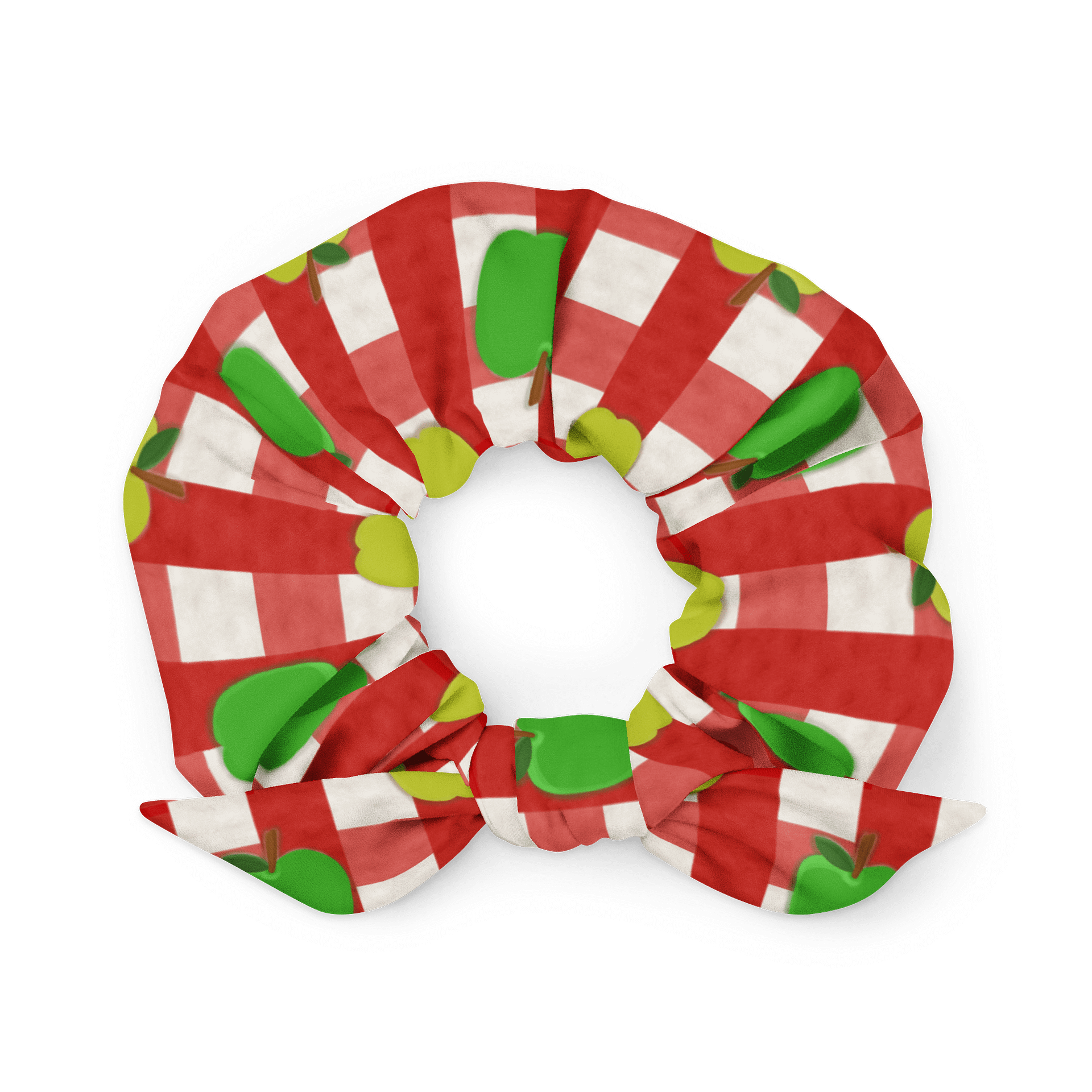Apple Gingham Pattern-Red Background Scrunchie product image (1)