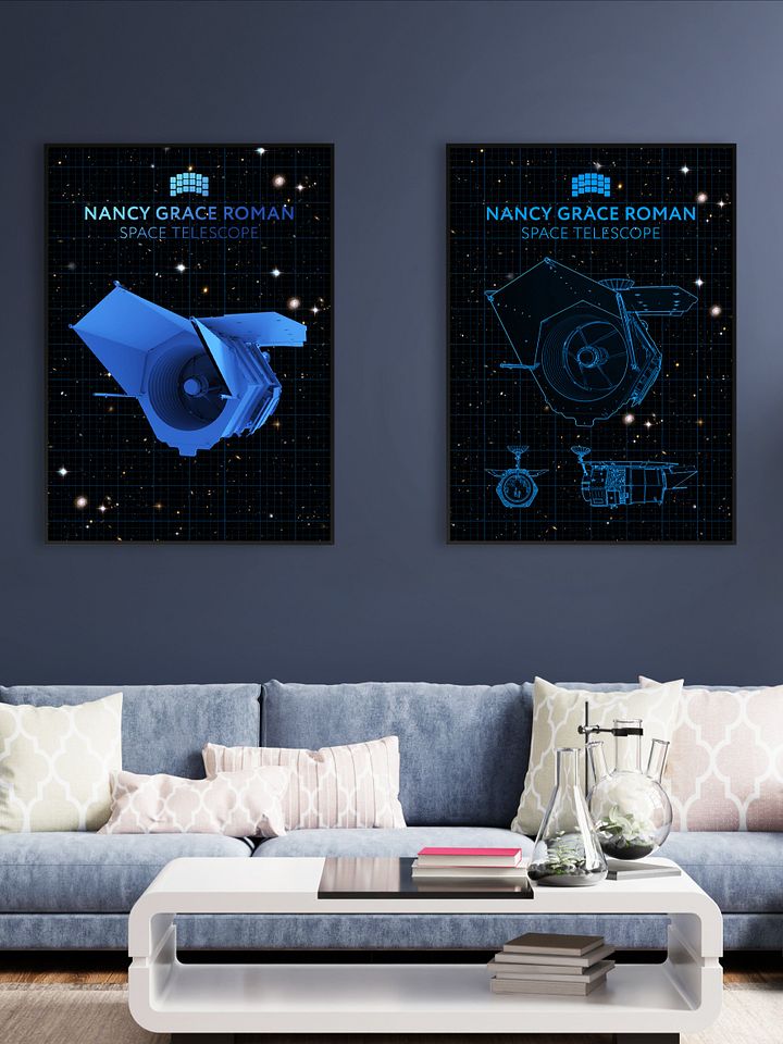 Nancy Grace Roman Telescope Blueprint Poster — NASA NGRST Space Print product image (2)