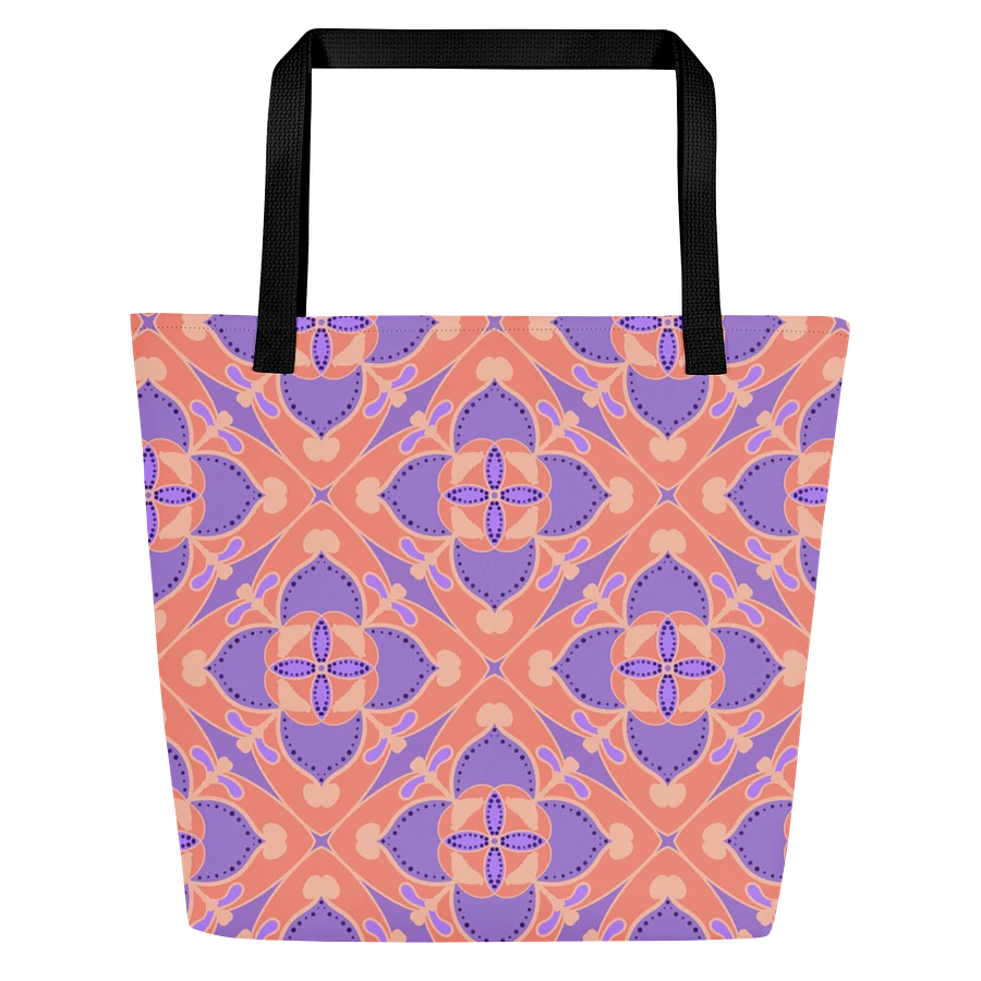 Peach and Lilac Symmetry Pattern All Over Print Tote product image (1)