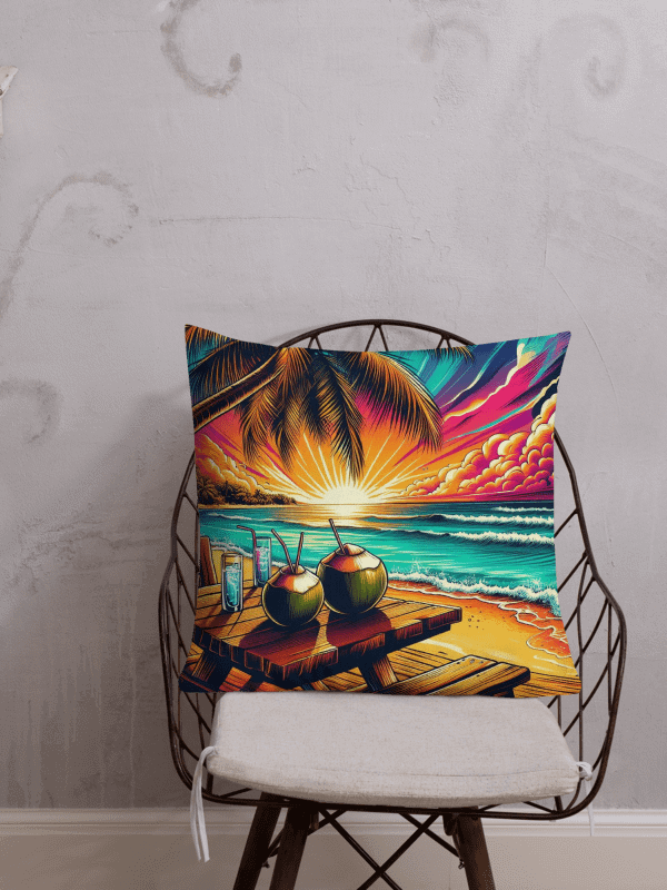 Tropical Sunset Vibes Pillow | Ai Design product image (1)
