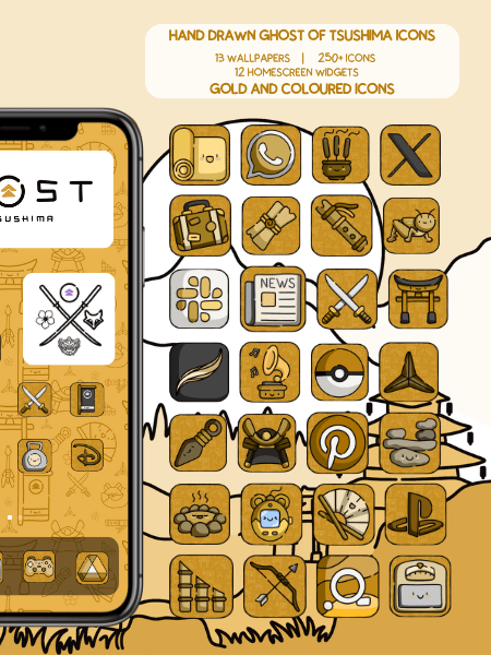 Ghost of Tsushima Gold Phone Theme product image (2)