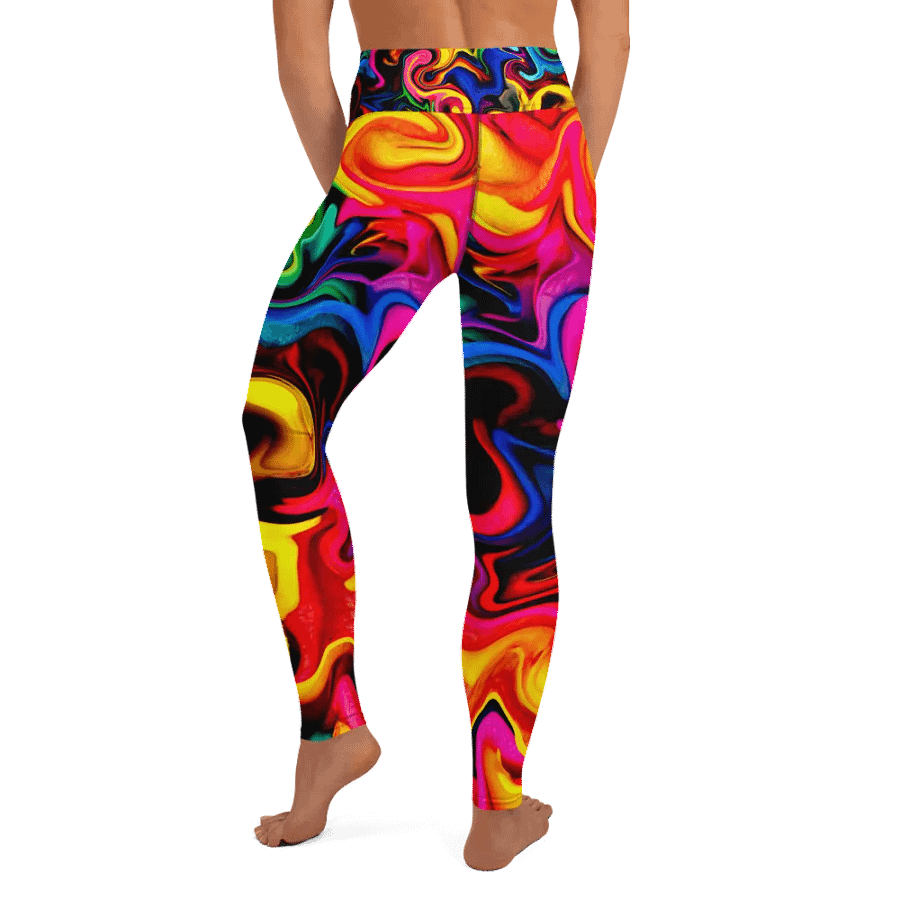 Vibrant Rainbow Patterned Yoga Pants | Bold & Colorful Leggings for Everyday Use product image (6)