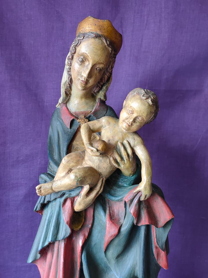 Estátua de Nossa Senhora com Menino Jesus - Arte Sacra Exclusiva do Século XVIII product image (1)