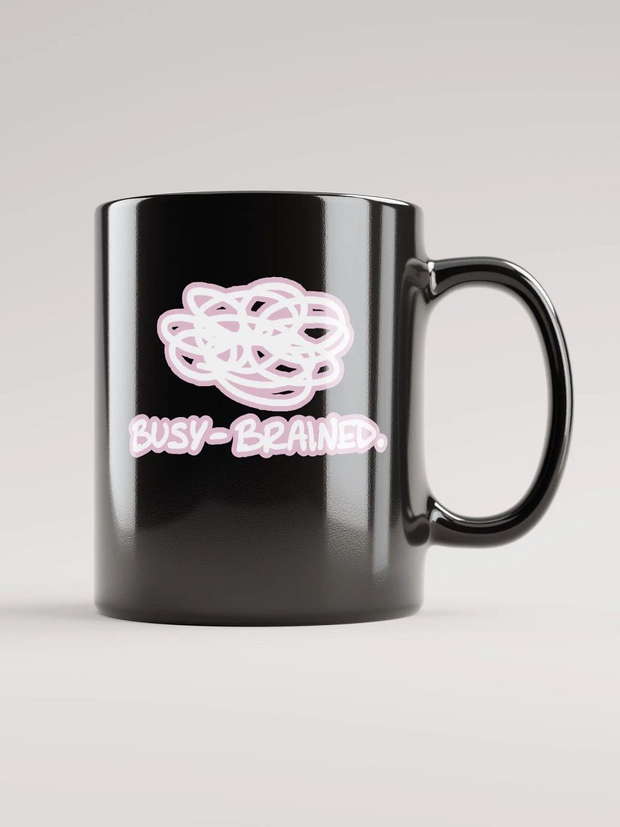 *not* mentally linear (lined design, #E1B9CE) glossy black mug product image (11)