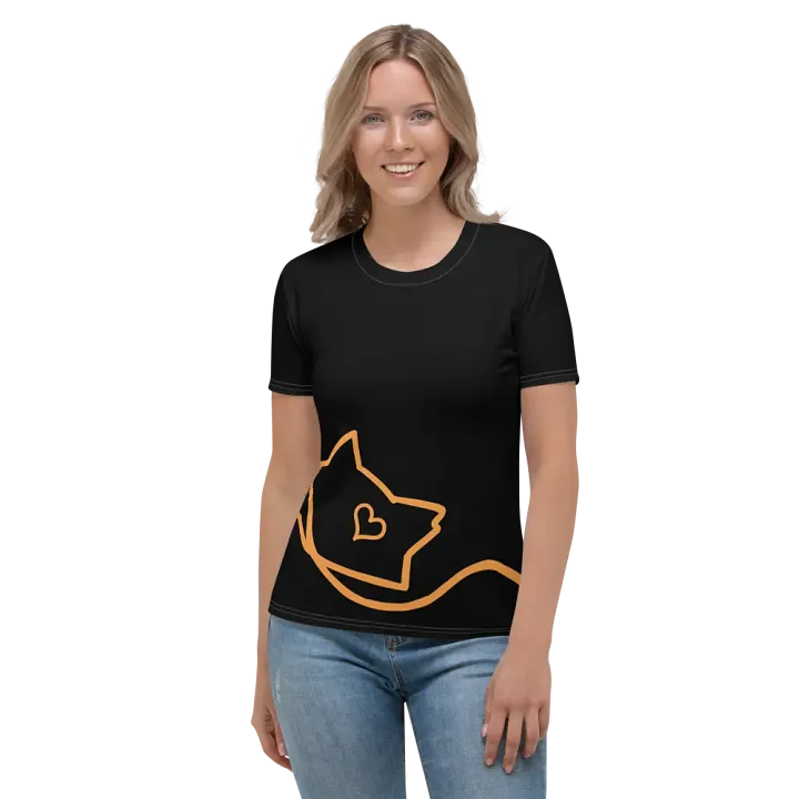 Mellow Ribbon - Women's T-shirt (Black+Orange) product image (2)