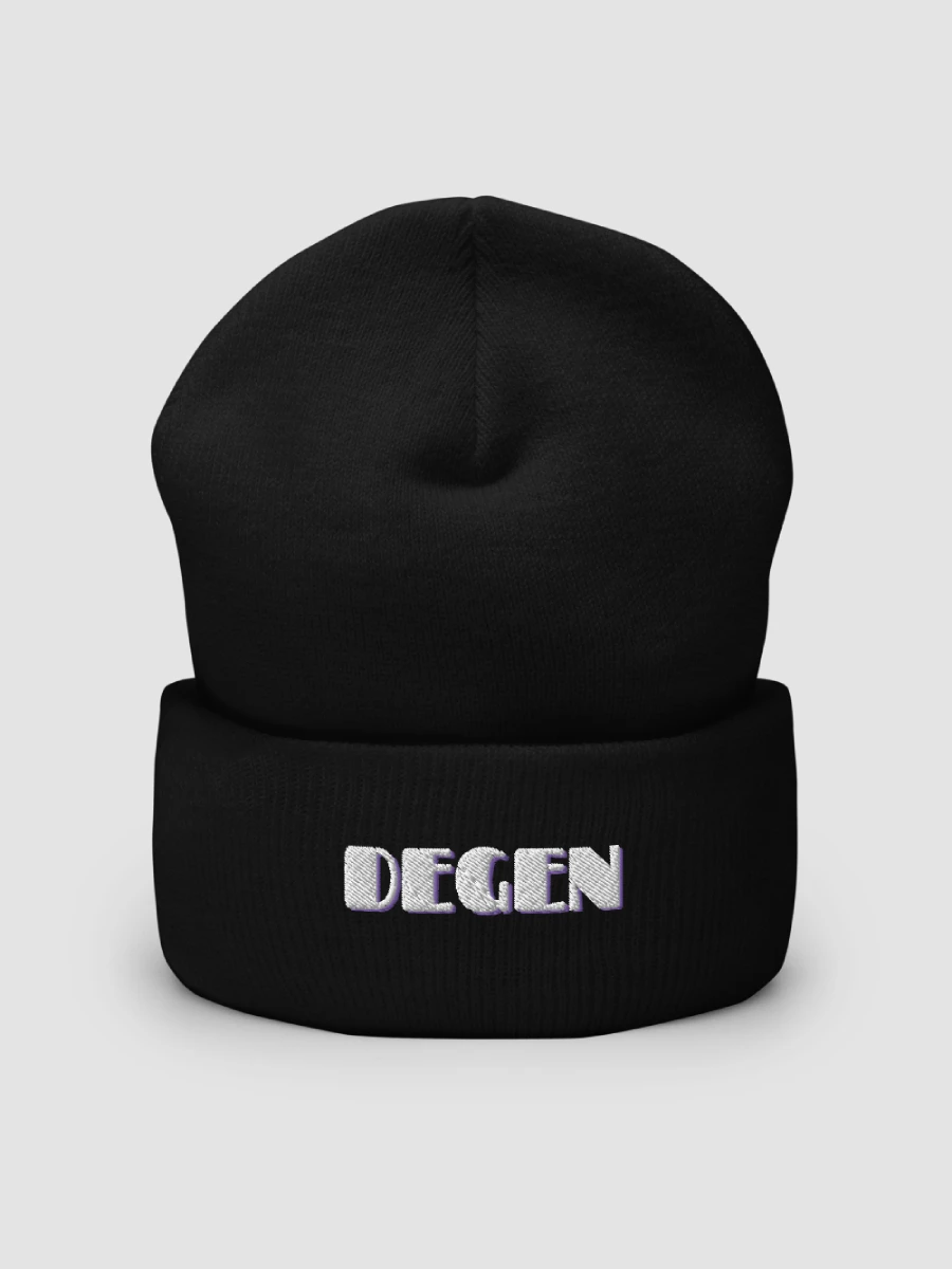 'DEGEN' Cuffed Embroidered Beanie (Purple Outline) product image (4)
