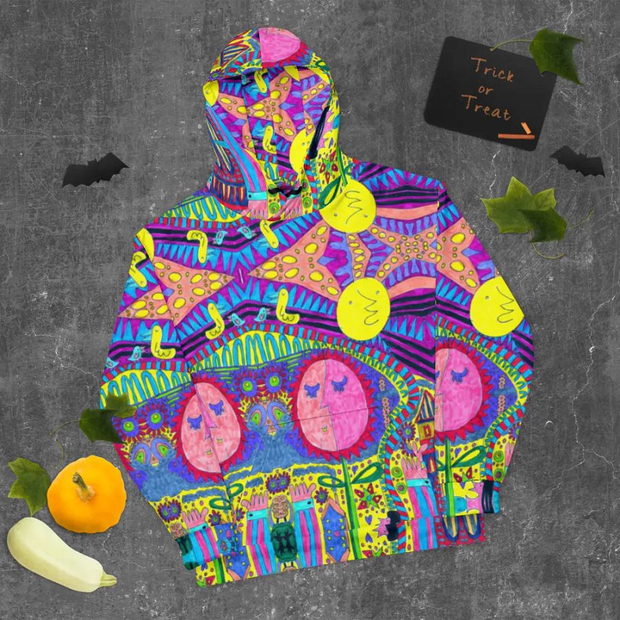 Abstract Surreal Doodle Landscape Unisex Pull Over Hoodie product image (11)