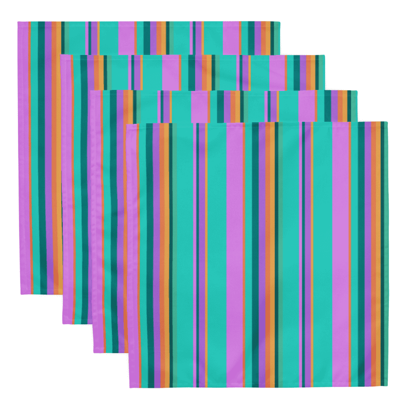 Set of Colorful Striped Party Time! Cloth Napkins product image (7)