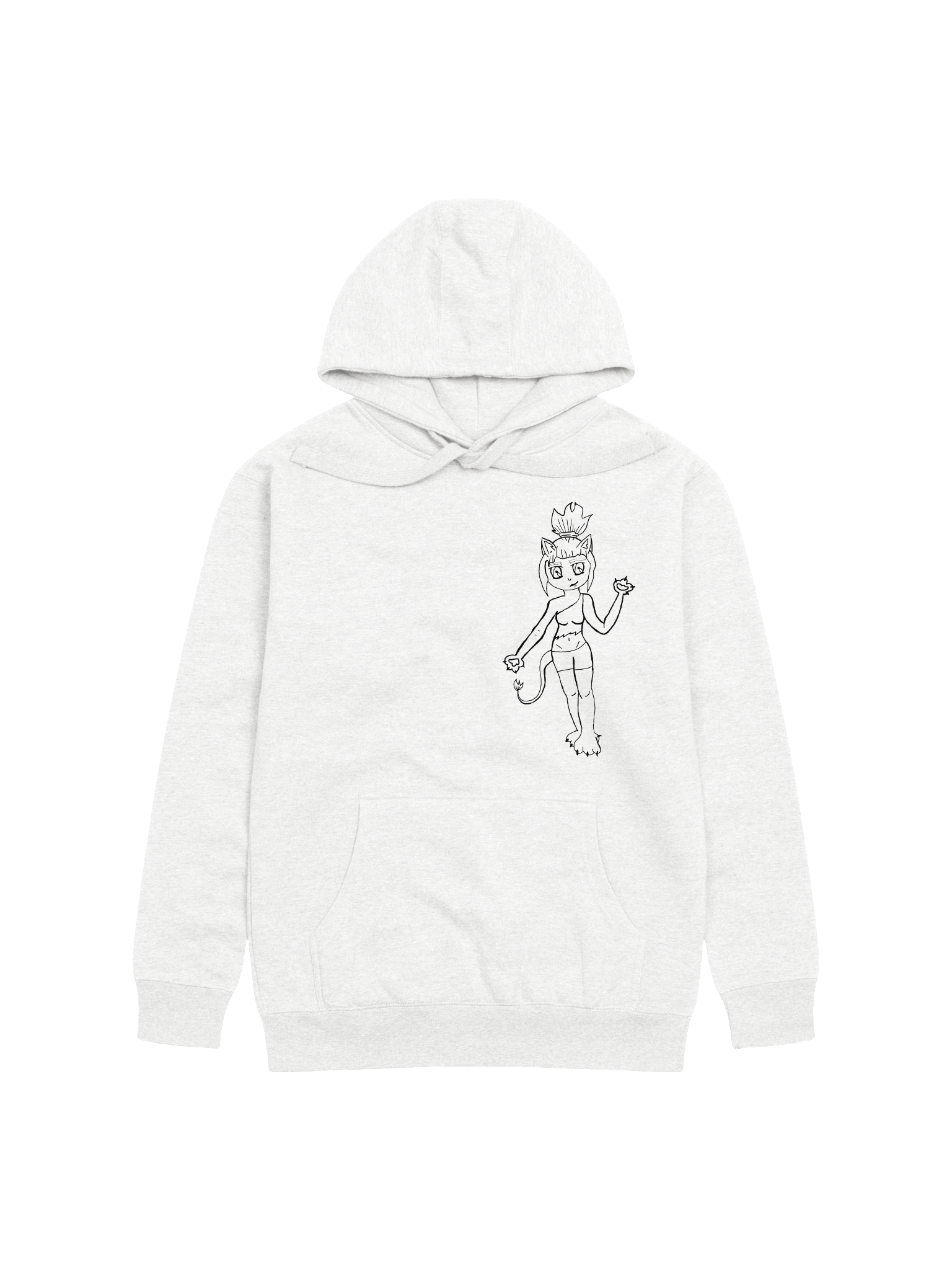 Lara Catpaw lineart hoodie product image (1)