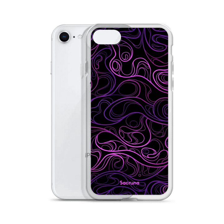 BLACK SWIRL - Clear Iphone case product image (51)