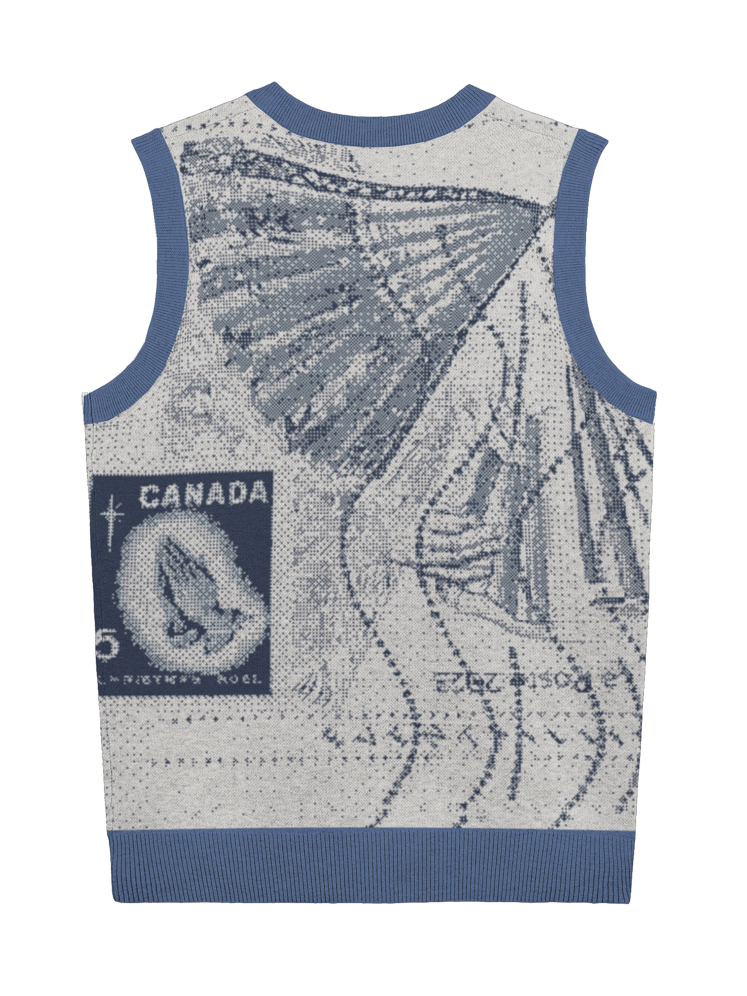 Canadian Christmas Noel Knitted Vest Blue product image (2)