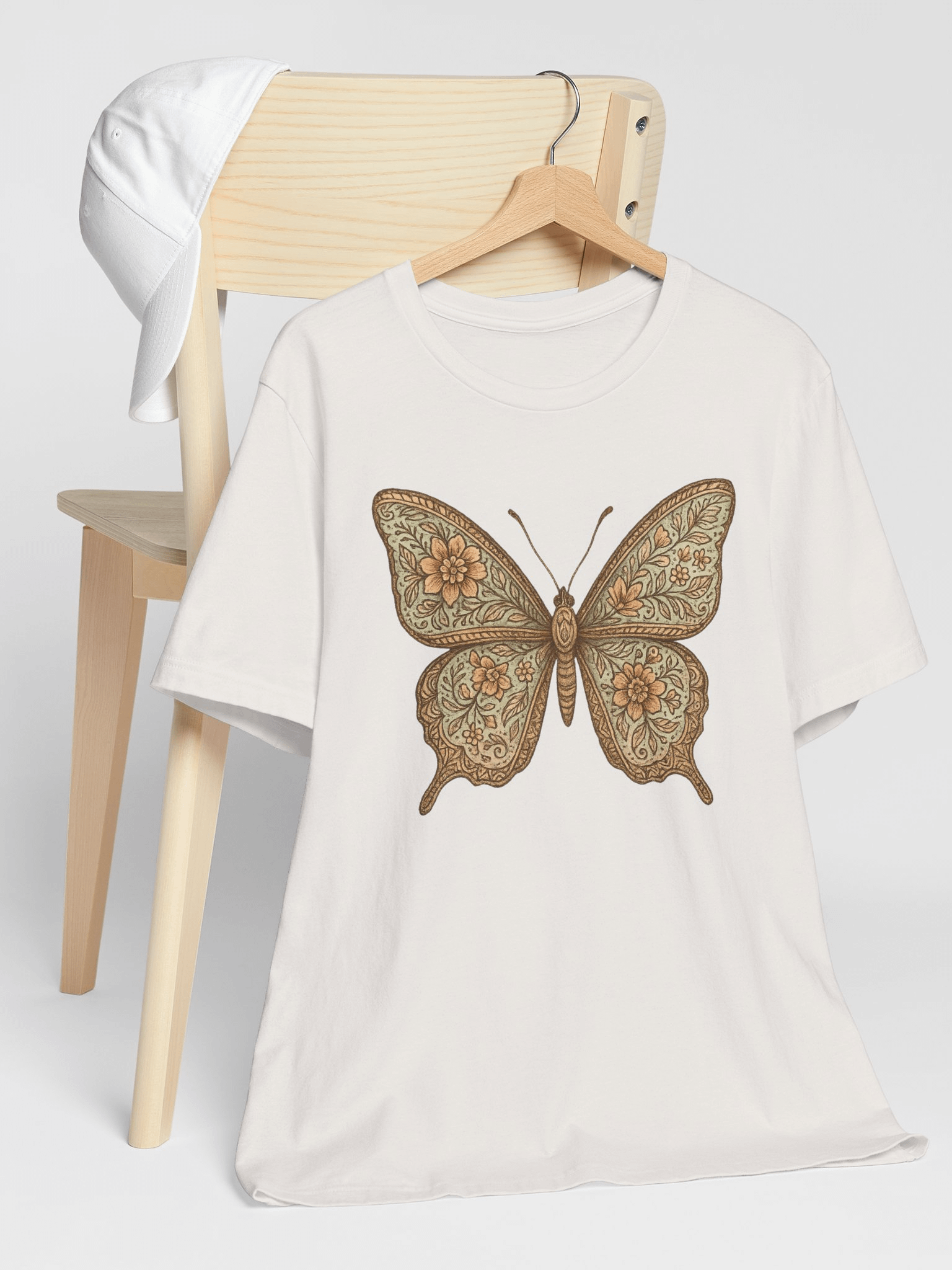 Vintage Butterfly Floral T-Shirt – Bella + Canvas 3001 product image (1)