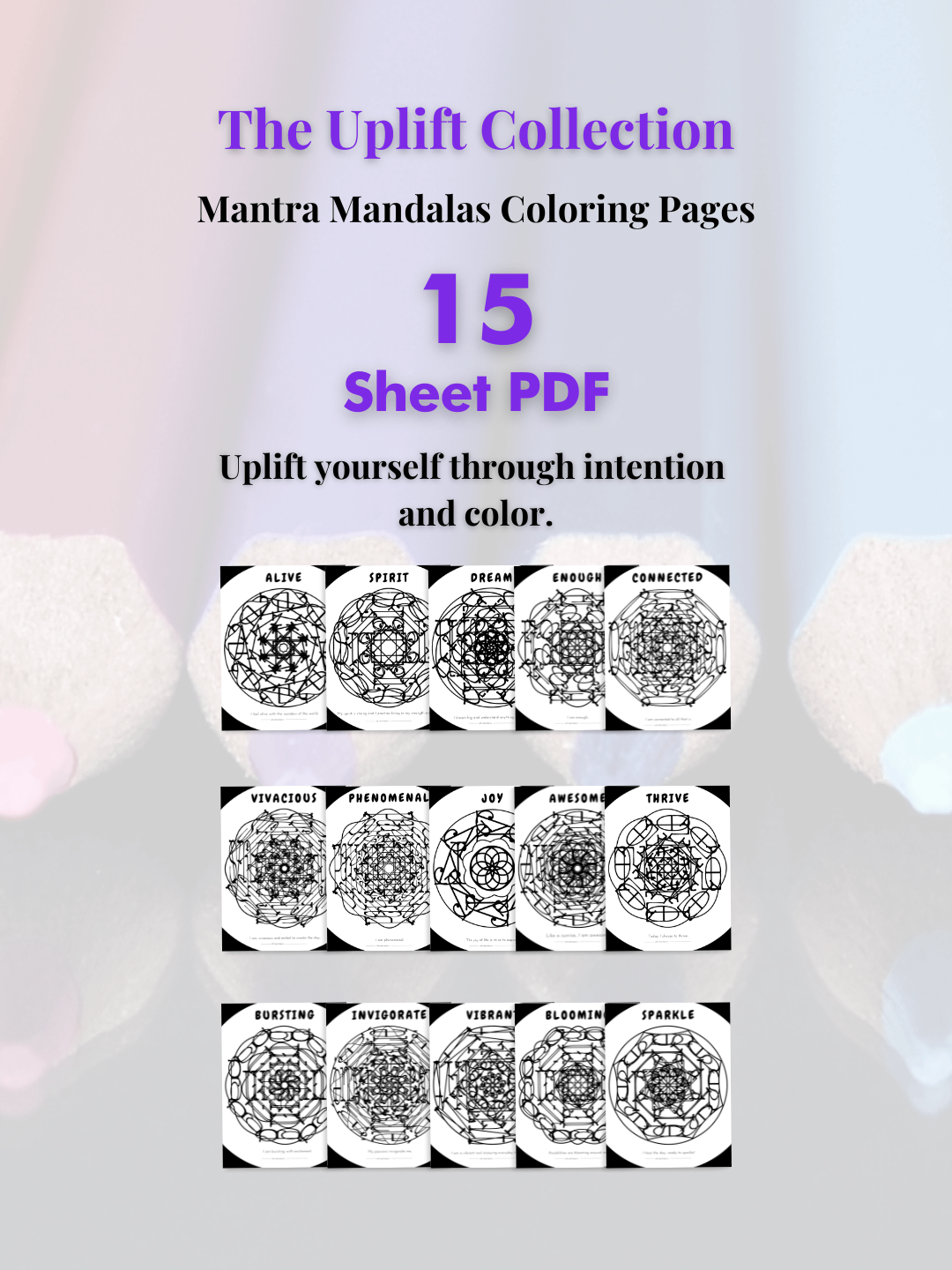 Mantra Mandalas Coloring Pages–Uplift Collection product image (3)