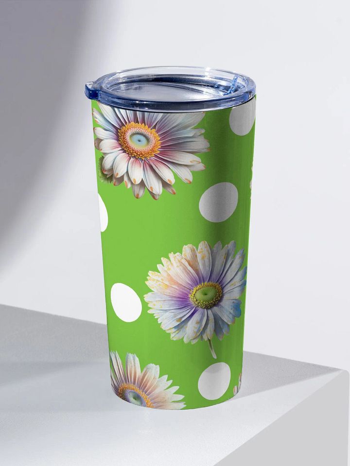 Lime Green Daisy & Dots Tumbler product image (2)