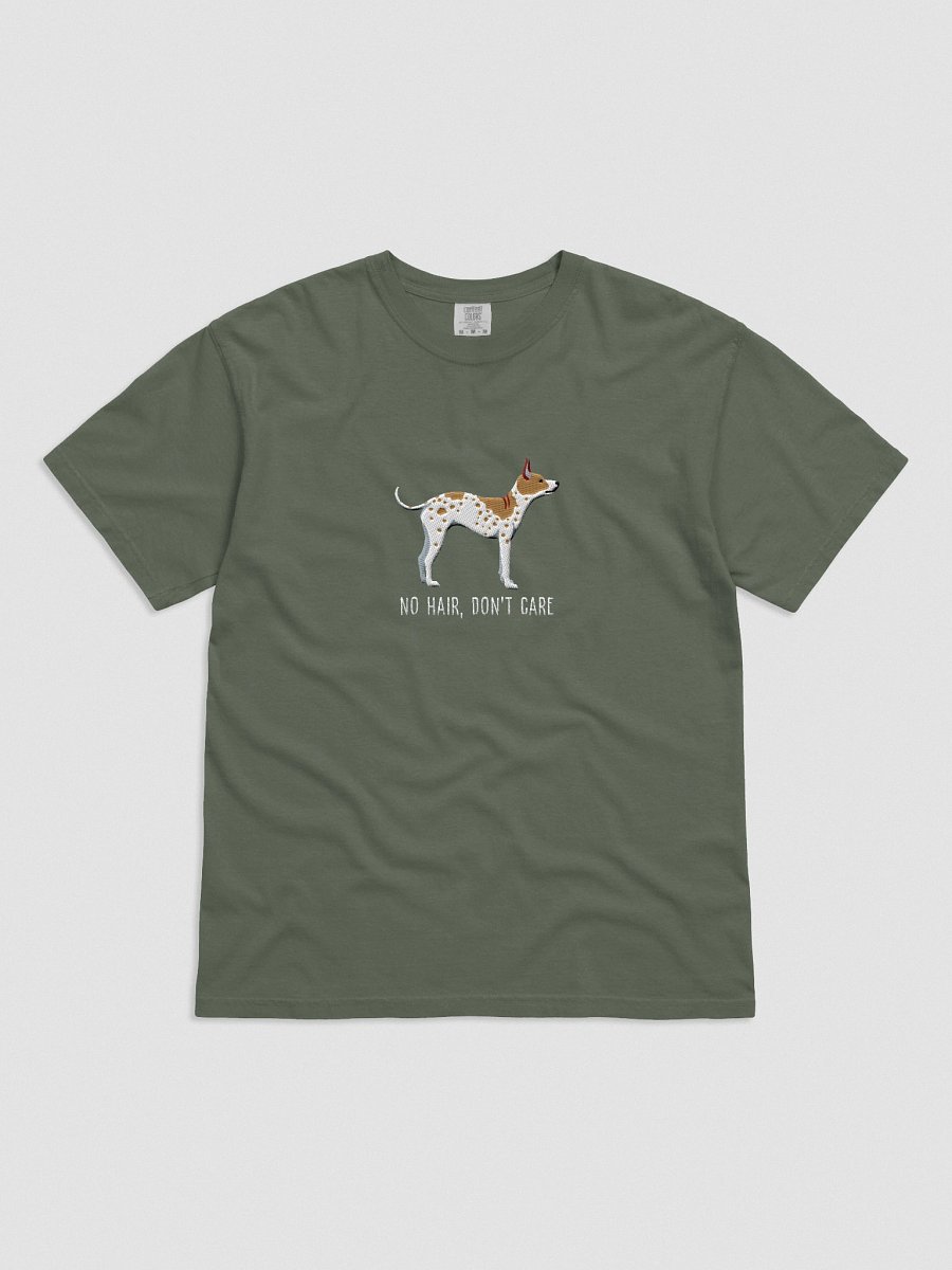 No Hair, Don't Care T-Shirt(Embroidered) of an American Hairless Terrier(Brown & White) product image (6)