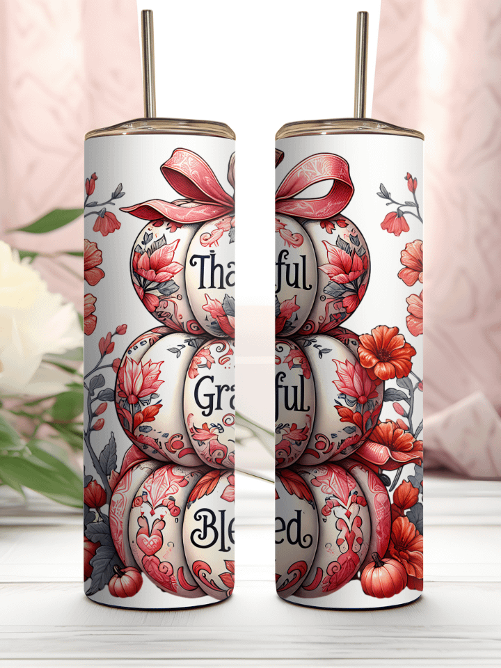 Thankful Grateful Blessed Sublimation Design Stainless Steel Tumbler product image (1)