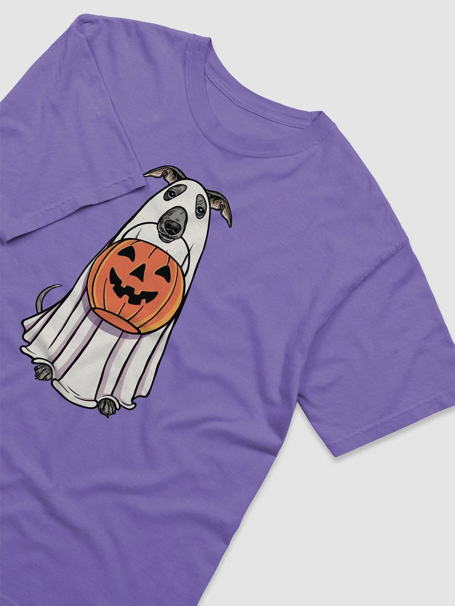 Funny Halloween Italian Greyhound T-Shirt | Funny Iggy Wearing a Ghost Costume and Holding a Pumpkin Basket product image (29)