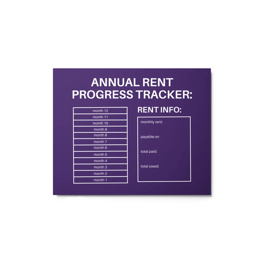 ANNUAL RENT TRACKER (white design 5) product image (1)