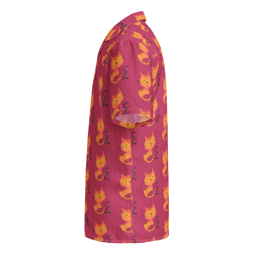 Feasting Ginger Kitty Button-Down Hawaiian Shirt - Pink product image (3)