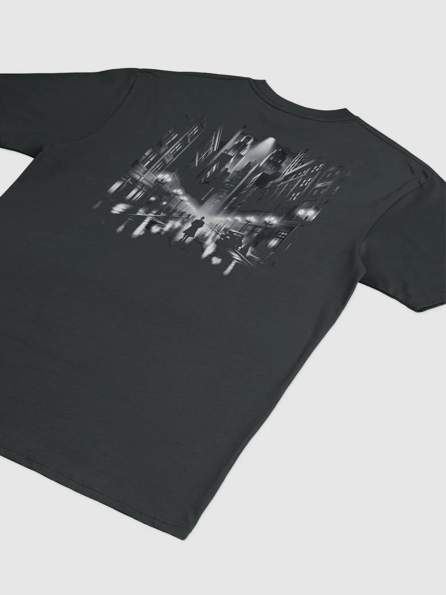 Chicago Nocturne: Vintage Film Noir Scene (Mens Tee) product image (4)