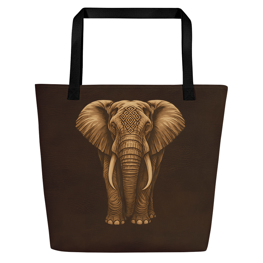 Majestic Elephant Tote Bag | Leather-Look All-Over Print product image (2)