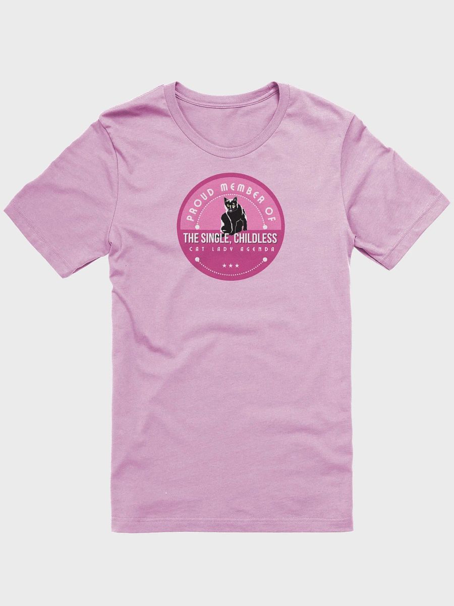 The Single, Childless, Cat Lady Agenda Pink logo: T-Shirt product image (1)